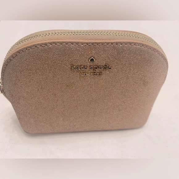KATE SPADE Joeley Glitter SMALL DOME BAG with zipper in Champagne! - Picture 1 of 9